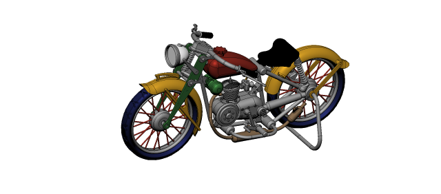 motocicletta anni 4050 modellino moto wintage 3d print model - Mito3D