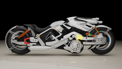 motociclo scifi motore moto velocità gara 3d print model - Mito3D