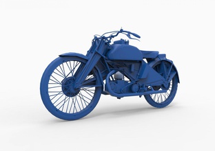 motorcycle mod7 3d print model in automotive 3dexport gilera moto motocrosssport dirt bike extreme cross road off-road antique vintage motor cycle gameready lowpoly realistic 3d print model - Mito3D