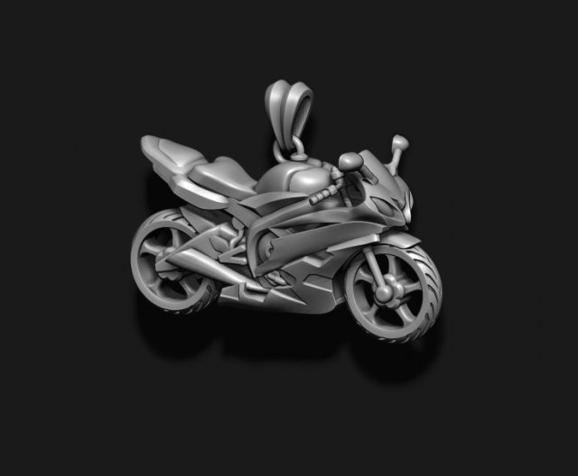 motocicleta esporte pingente Harley Davidson helicóptero bicicleta moto motor transporte motociclista automobilismo Suzuki Yamaha honda Daytona ducati Kawasaki 3D print model - Mito3D