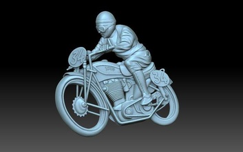 motociclista 3d stampa modello in segni loghi 3dexport moto arte cnc figurina sollievo motociclette motociclo 3d print model - Mito3D