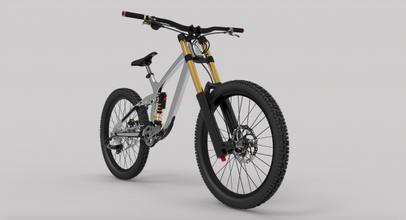 berg fahrrad dh generisch 3d modell 3dexport bergab reifen suspension fahrräder 3d print model - Mito3D