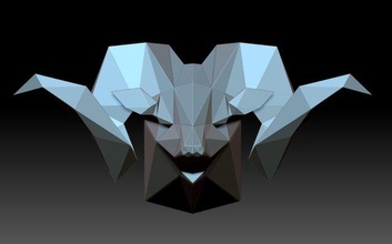 montaña oveja animal RAM poligonal polígono figurilla escultura 3d print model - Mito3D