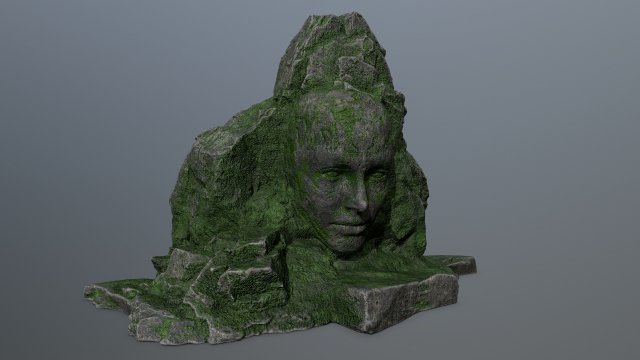 cara montaña estatua montar escultura 3D print model - Mito3D