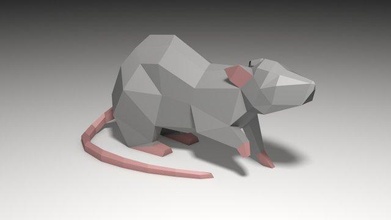 ratón rata ratones animal roedor lowpoly low poly poligonal figurilla 3d print model - Mito3D