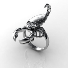 beweglichen ring Skorpion Druck engagement Juwel gold Kleidung Silber diamond gem scorpion Schmuck drucken 3d print model - Mito3D