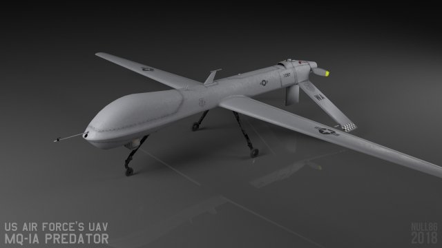 mq-1a predator uav 3d model in drone copter 3dexport aircraft airplane plane military uavs mq-1 war aviation mq mq1 3D print model - Mito3D