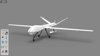 mq 9 mq9 moissonneuse drone militaire uav équipage avion éloigné guerre reconnaissance air Obliger prédateur atomique 3d print model - Mito3D
