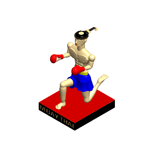 muay thai bambola thaiboxing 3D print model - Mito3D