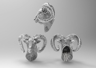 muflon ram sculpture décor la bijoux zbrush stl de l'imprimante 3d print model - Mito3D