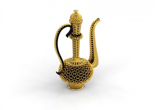mughal surahi art 3d jewellery jewelry ancient historical pot utencil showpiece 3d print model - Mito3D