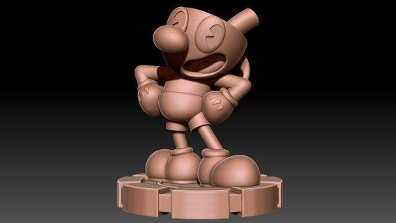 Mugman figuritas cuphead dibujos animados toons disney vídeo juego Chiflados toon Arte esculturas miniaturas 3d print model - Mito3D