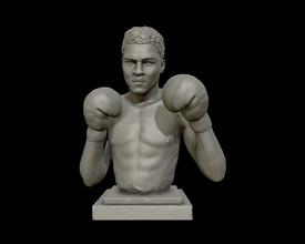 muhammad ali skulptur 3d drucken modell 3dexport 3dmodel 3dprinter boxer größte kunst skulpturen 3d print model - Mito3D