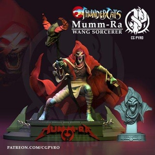 mummra wang sorcerer thundercats stl files 3d printing sculpture silverhawks stlfiles 3dprinting collectiblesfanarts 3dmodels figures cgpyro statue customs cat male character animation tvseries retro scifi miniatures figurines 3d print model - Mito3D