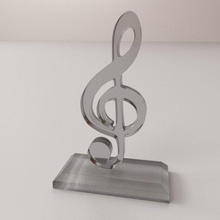 música trofeo premio torneo competencia g clef clave notas musical símbolo trebble vaso acrílico imprimible 3d print model - Mito3D