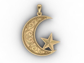 muslimische Anhänger arab argent Bagdad gold iran islam Juwel Schmuck muslim ornament - Anhänger-Halskette drucken bereit realistisch sind Silber souvenir turk 3d print model - Mito3D