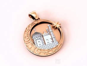 muslim pendant gold jewelry jewellery silver 3d printing cnc stl symbol mosque faith 3d print model - Mito3D
