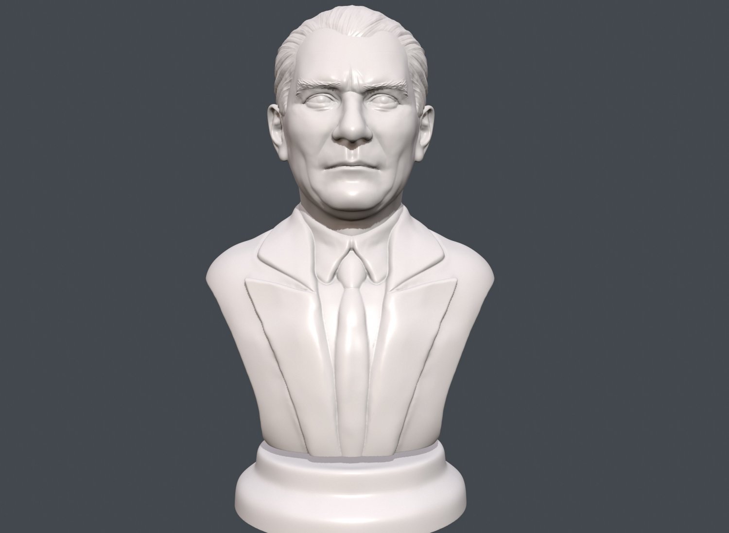 mustafa kemal ataturk 3d imprimible retrato impresión modelo in escultura 3dexport presidente político politician3dmodel turco pavo líder persona hombre miniatura general ww1 3D print model - Mito3D