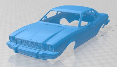 mustang coupe 1974 printable body car 3d print model in automotive 3dexport slot scalextric tamiya rc miniz hobby micro 3d print model - Mito3D