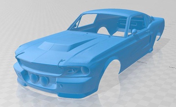 mustang shelby gt500 eleanor 1967 imprimable corps voiture 3d impression modèle in automobile 3dexport fente scalextric tamiya rc miniz loisir micro 3d print model - Mito3D