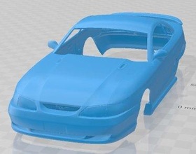 mustang gt 1998 imprimível corpo carro fenda escalextrico Tamiya rc miniz passatempo micro 3d print model - Mito3D