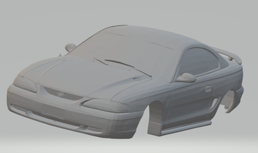 mustang gt coupe 95 3d yazdır model in araç 3dexport döküm sıcak tekerlekler yuva slotcar araba shelby mart saleen 3d print model - Mito3D