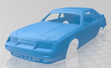 mustang gt 1983 imprimível corpo carro 3d impressão modelo in automotivo 3dexport fenda escalextrico tamiya rc miniz passatempo 3d print model - Mito3D