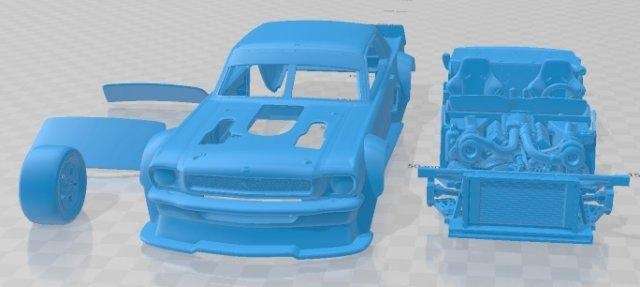 mustang hoonicorn stampabile macchina 3d Stampa modello settore automobilistico fessura scalextric tamiya rc miniz passatempo micro 3d print model - Mito3D