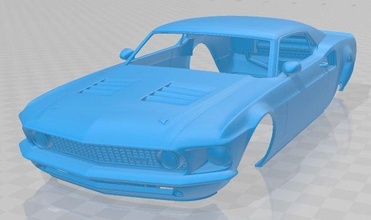 mustang mach 40 printable body car 3d print model in automotive 3dexport slot scalextric tamiya rc miniz hobby micro 3d print model - Mito3D