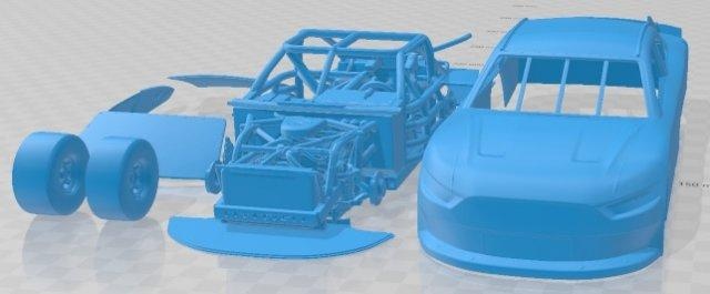 mustang nascar 2020 imprimível carro automotivo fenda escalextrico Tamiya rc miniz passatempo micro 3d print model - Mito3D