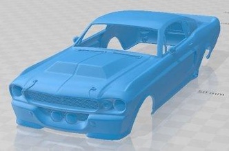 mustang Shelby gt500 Eleanor 1967 yazdırılabilir vücut araba yuva ölçülü Tamiya rc miniz hobi mikro 3d print model - Mito3D