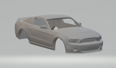 mustang shelby gt 500 coup 2012 3d print model in vehicle 3dexport diecast hotwheels scx rcmodel radio control cabin tamya scalextric printable 3d print model - Mito3D