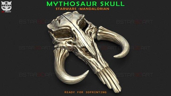 mythosaur skull high quality - mandalorian starwars movie toys helmet cosplay mask knight jedi han solo accessories mythorsaur decor star wars games 3d print model - Mito3D