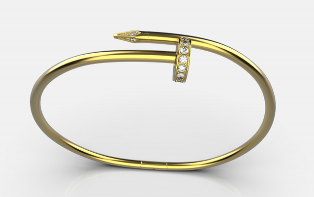 nail bracelet 20 size 3d print model in bracelets 3dexport jewelry women gold diamond gem fashion rings pendant silver design necklace elegant gems wedding juste un clou 3d print model - Mito3D