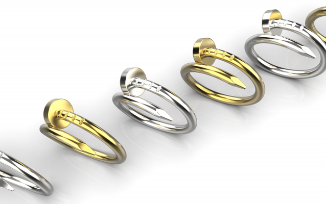 uña anillos 3d impresión modelo in 3dexport anillo chopard graff vancleef winston tiffany joyería joya oro imprimible boda diamante plata 3d print model - Mito3D