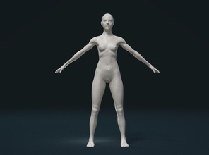 fille 3d impression modèle in figurines 3dexport femme corps chauve beauté svelte belle jeune anatomie sexy érotique 3d print model - Mito3D