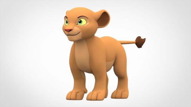 nala cub lion-cub lion baby kid cat feline predator lion-king king mammal animal character creature cute funny cartoon toon 3D print model - Mito3D
