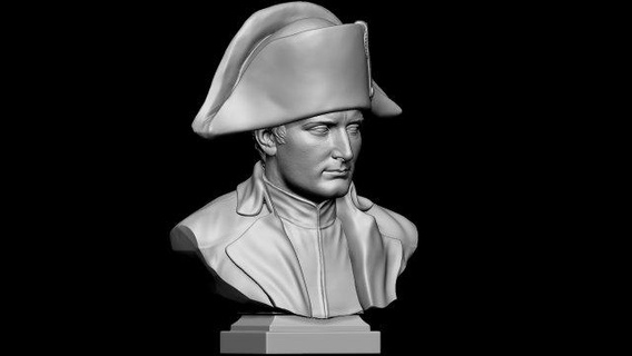 napoleon buonaparte v2 sculpture napoleone emperor military army soldier character history war 1812 french commander political leader revolution bust printable print miniatures 3d print model - Mito3D