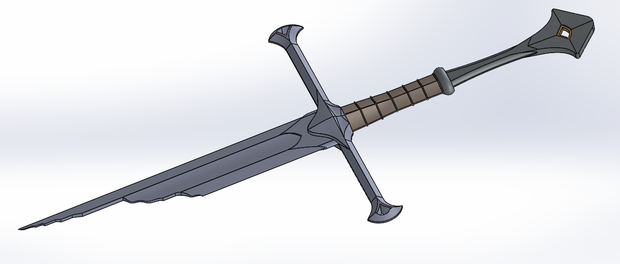 narsil sword 3d print model in game accessories 3dexport swords lotr lord-of-the-rings lordoftherings lordofdarkness sauron 3D print model - Mito3D