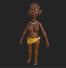 nativo mujer dibujos animados gratis 3d modelo in 3dexport hembra niña dama personaje 3d print model - Mito3D