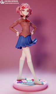 natsuki doki literatura club mujer figura juego personaje 3dprint hembra 3d print model - Mito3D