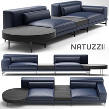 Natuzzi Weg Sofa modular Sessel eckig Sofas Sitz Sitzplätze Polster Möbel Kissen Couch Diwan 3d print model - Mito3D
