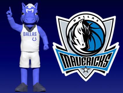 nba Dallas rebeldes basquetebol mascote estátua 3d impressão escultura jogador jogos esporte bola 3d print model - Mito3D