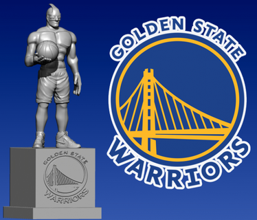 nba - golden state warriors mascot statue 3d print sculpture american game player sport decor model 3d print model - Mito3D