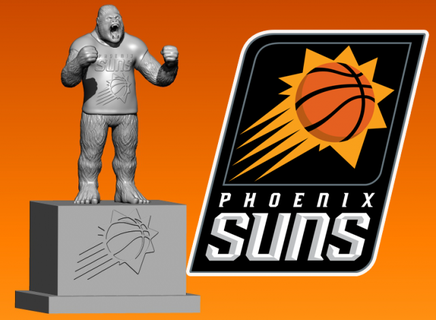 nba - phoenix suns basketball mascot statue 3d print sculpture american ball sport player game 3d print model - Mito3D