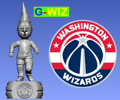 nba Washington Zauberer Maskottchen Statue Basketball Skulptur Ball Sport Spiel Spieler Dekor 3d print model - Mito3D