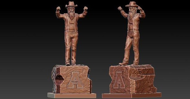 ncaa - appalachian state mountaineers football mascot statue sculpture american ball sport university 3d print model - Mito3D