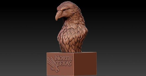 ncaa - north texas mascot football statue cnc 3d print sculpture 3d print model - Mito3D