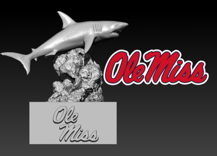 ncaa - ole miss rebels football mascot statue 3d print sculpture 3d print model - Mito3D