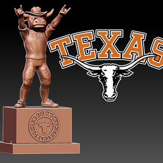 NCAA Texas cuernos largos estatua decoración mascota 3d impresión escultura 3d print model - Mito3D